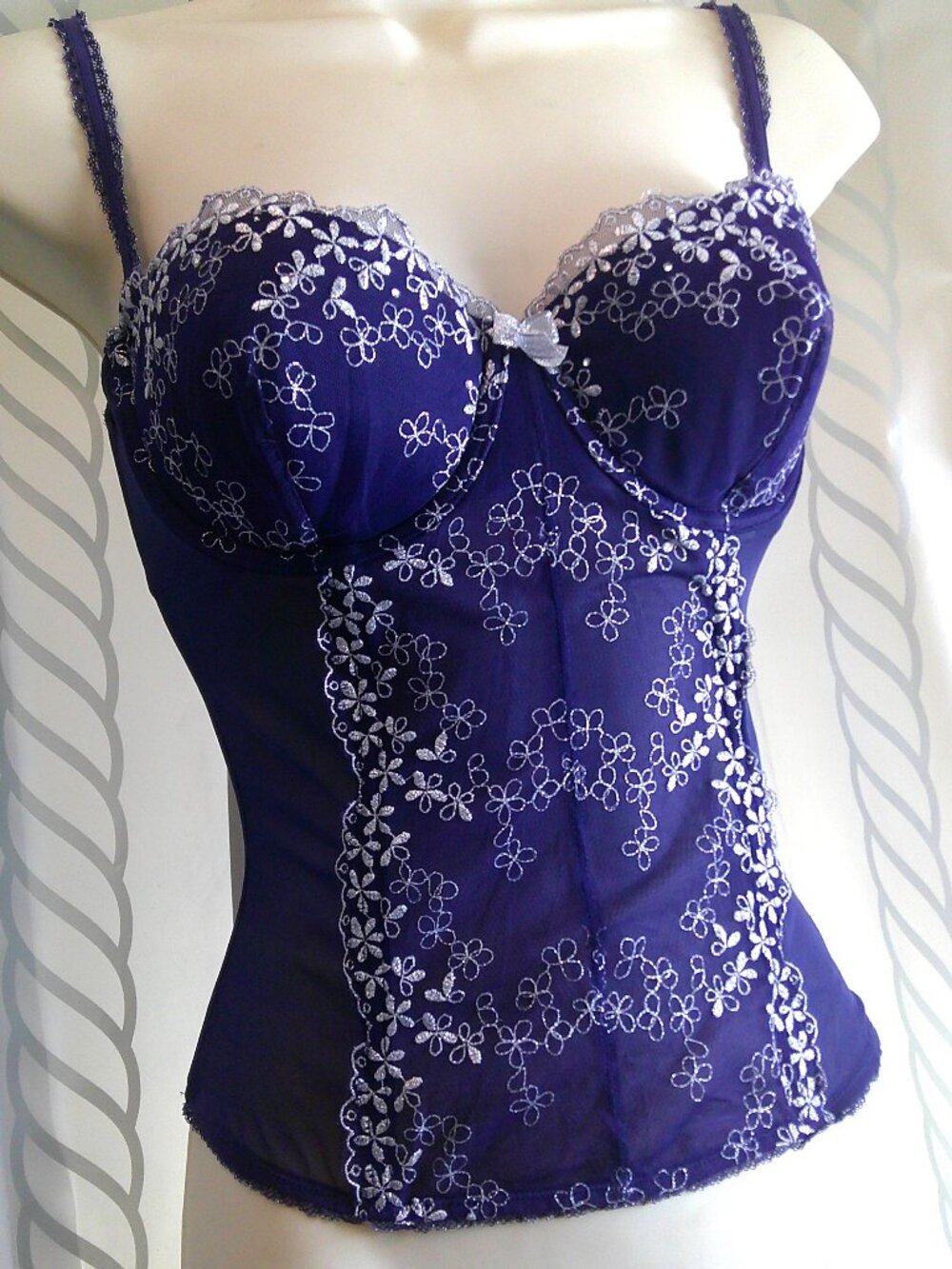 "Victoria's Secret" Sparkle Lightly Lined Balconette Corset Top Boned Woman M